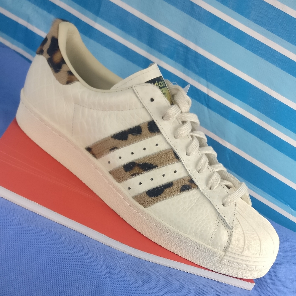 Adidas Superstar 80s "Animal Pack" Leopard fur Croc Leather men11us BRAND NEW
